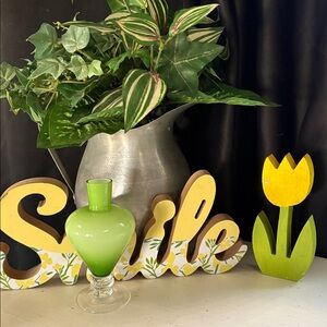 GORGEOUS Ombre’ Green Glass Vase